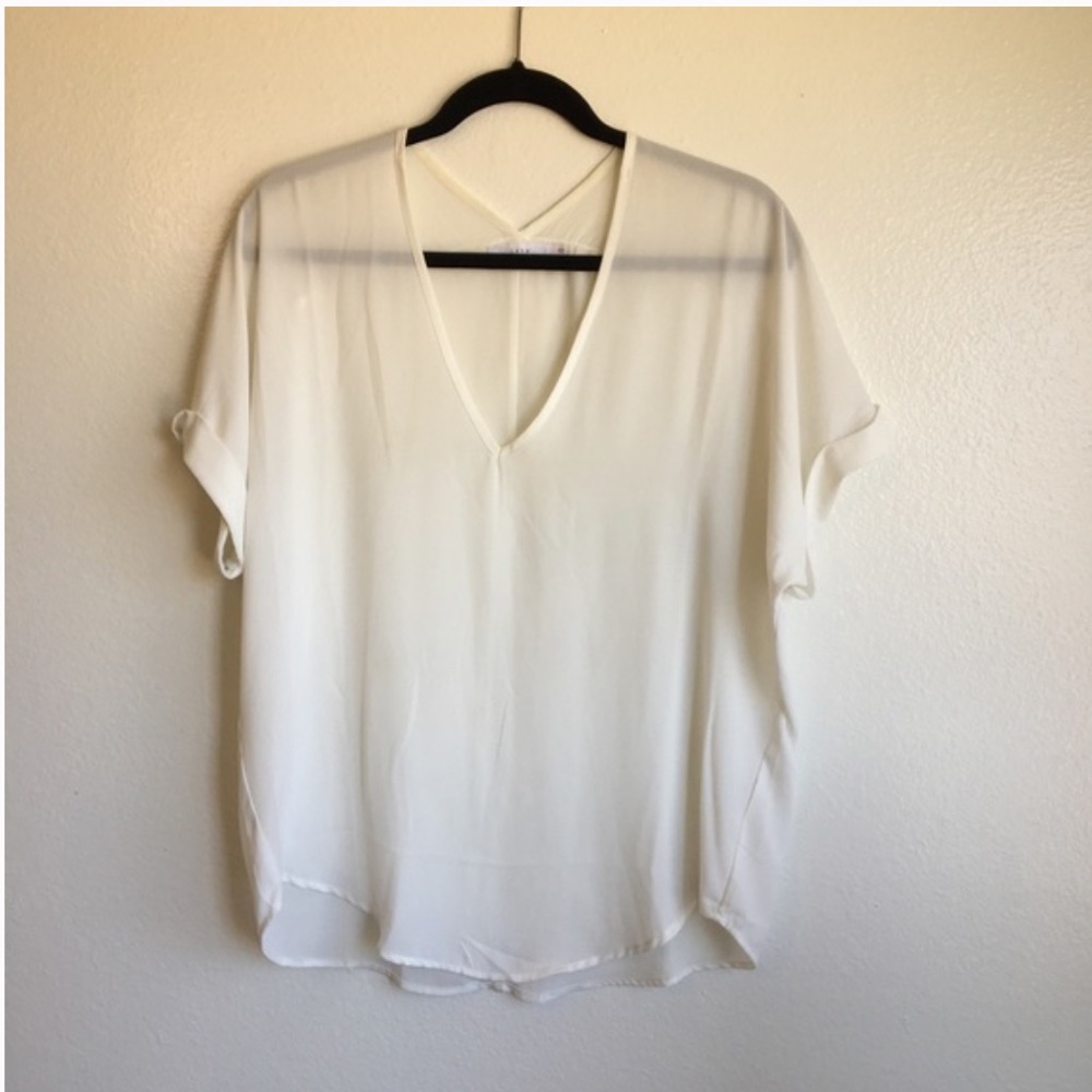Lush V Neck Sheer Tee